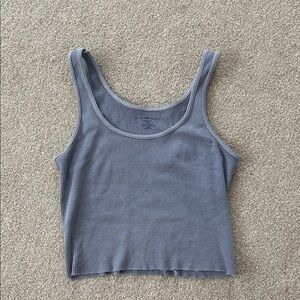 Women's Blue Ribbed Tank Top